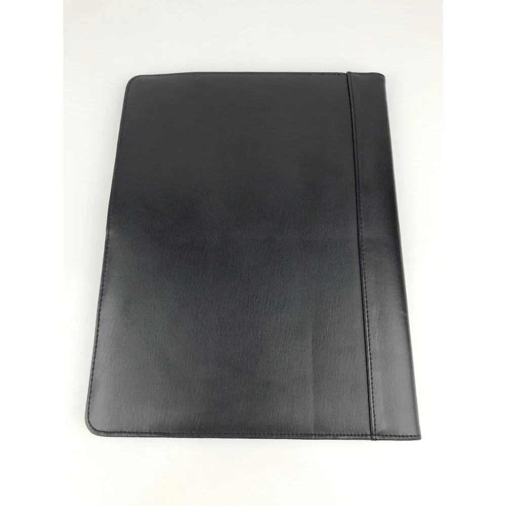 Perry Ellis Portfolio Folio‎ Black Leather Business Organizer Calculator Notepad
